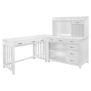 Home Elegance Blanche White 4pc Corner Desk