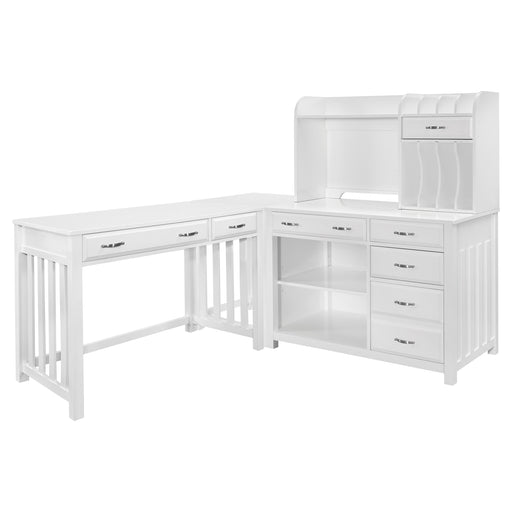 Home Elegance Blanche White 4pc Corner Desk