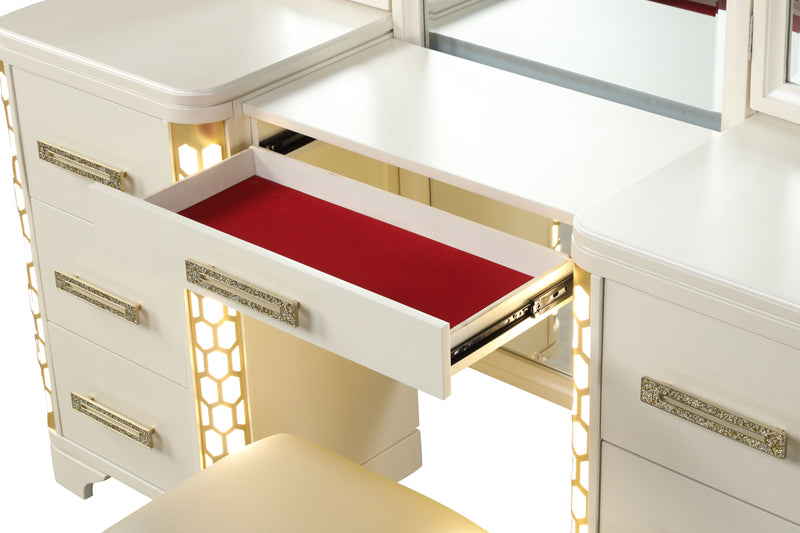 Galaxy Home Jasmine Beige Wood Vanity Set