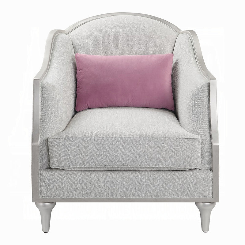 Acme Furniture Kasa Beige Chair with Pillow