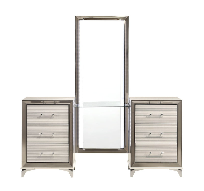 Global Furniture Zambrano White Vanity with LED