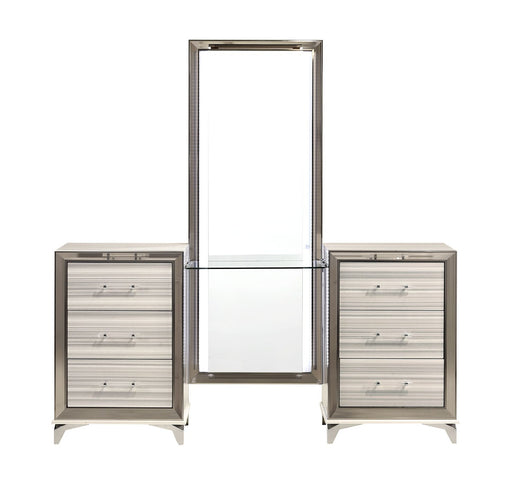 Global Furniture Zambrano White Vanity with LED
