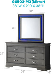 Glory Furniture Lorana Silver Champagne LED Mirror