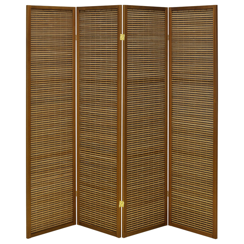 Coaster Furniture Browning Walnut Brown 4 Panel Room Divider Folding Screen