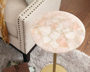 Steve Silver Rosie White Rose Quartz Top Chairside Table