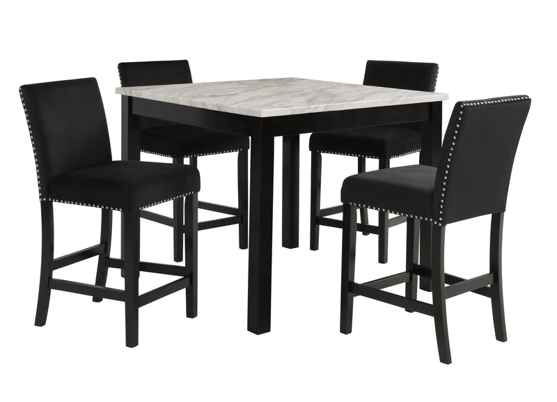 New Classic Furniture Celeste Black 42 Inch 5pc Counter Height Set