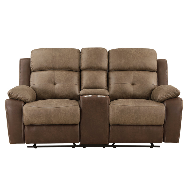 Home Elegance Glendale Brown 3pc Living Room Set