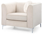 Glory Furniture Delray Ivory Velvet Microsuede Chair
