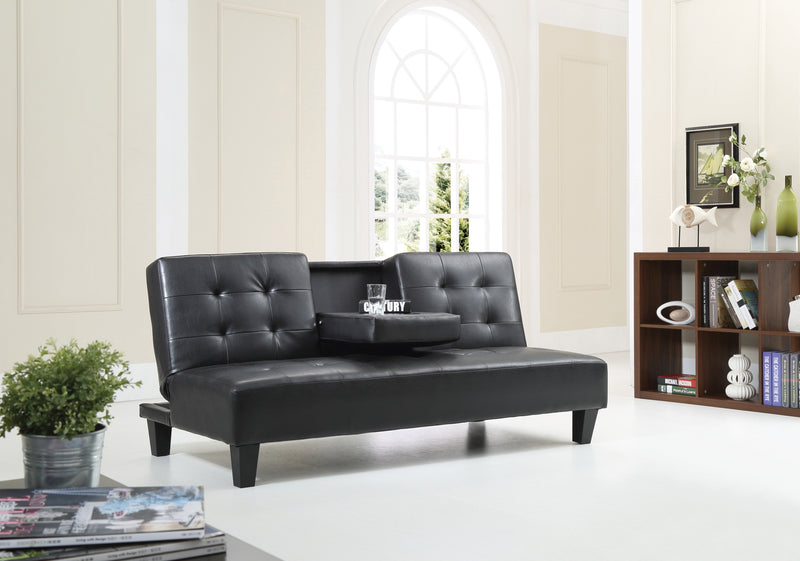 Glory Furniture Richie Black Faux Leather Sofa Bed