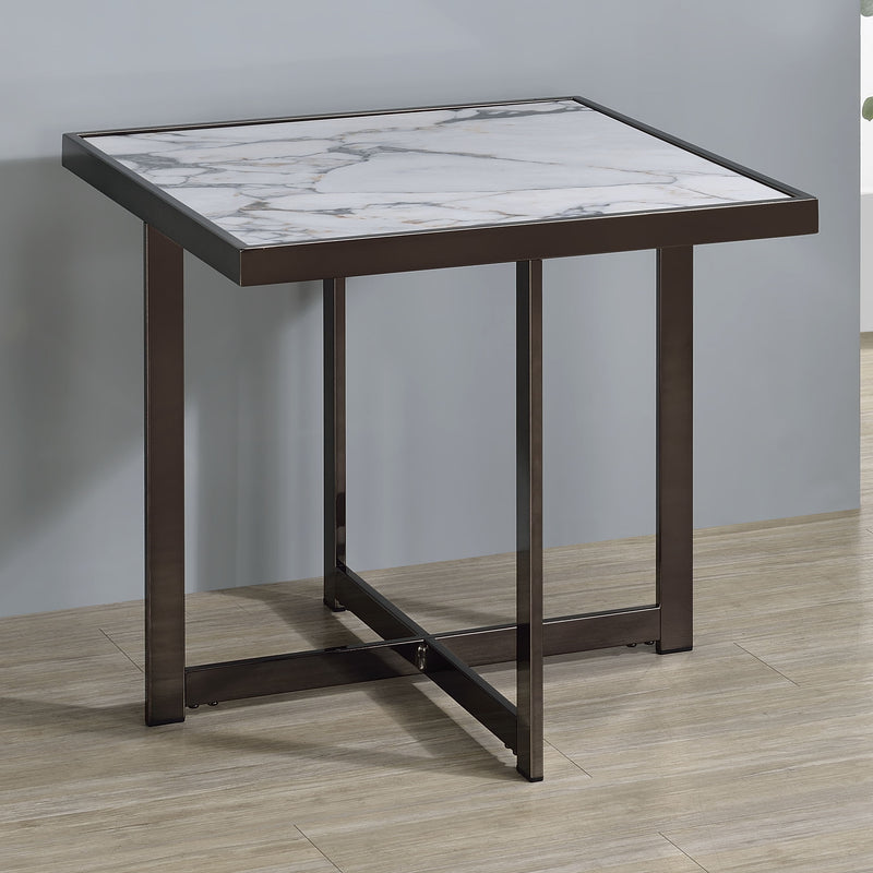 Steve Silver Kayley White Square End Table