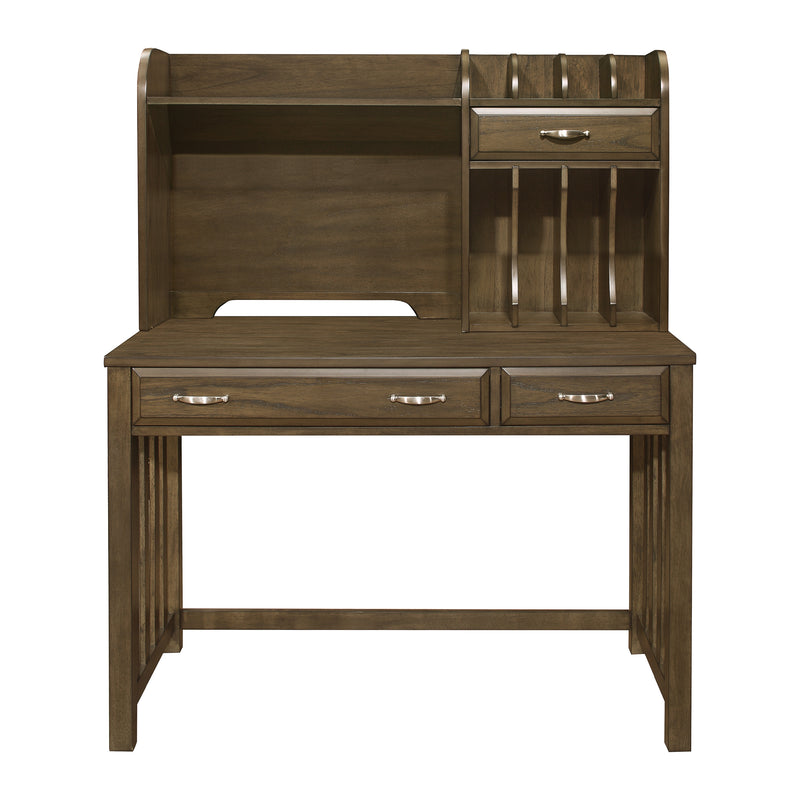 Home Elegance Blanche Brown Desk with Hutch