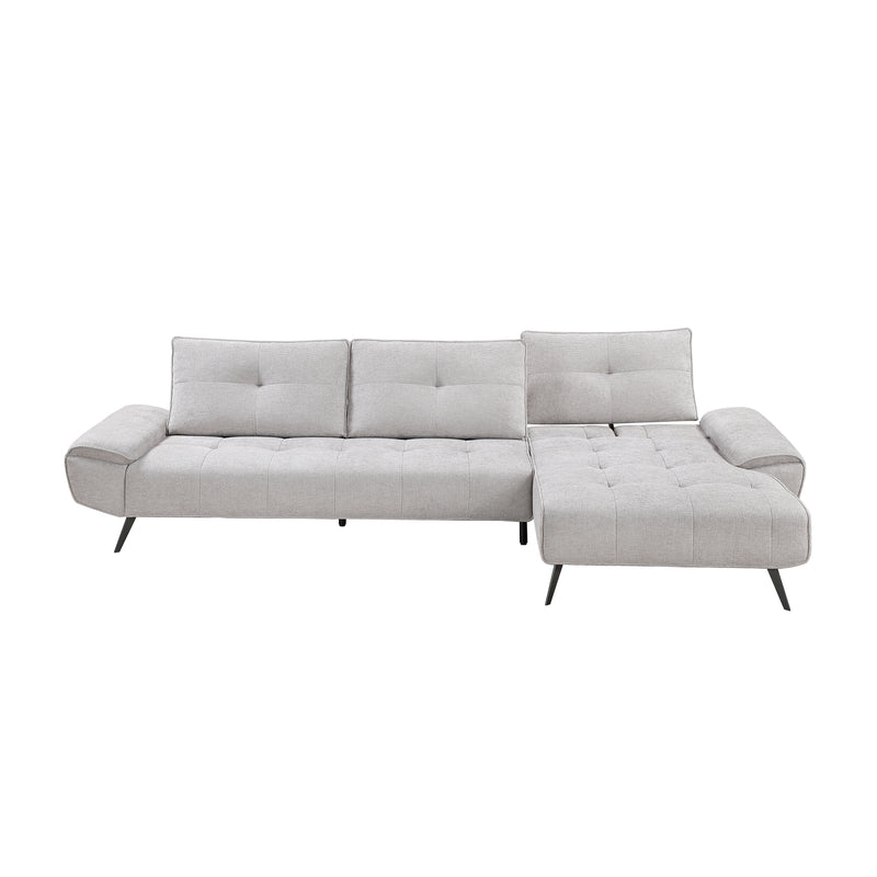 Home Elegance Dominic Beige 2pc Sectional with Right Chaise