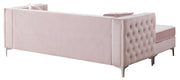 Glory Furniture Paige Gray Velvet Sofa Chaise