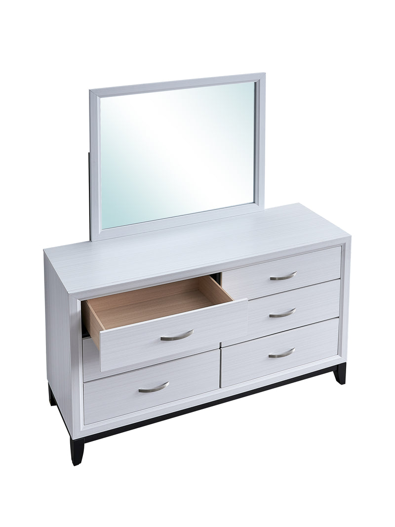 Glory Furniture Glasgow Gray Dresser and Mirror