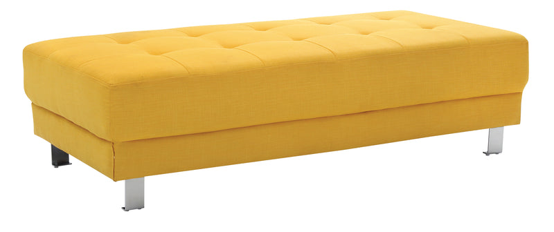 Glory Furniture Riveredge Yellow Fabric Sectional with Ottoman