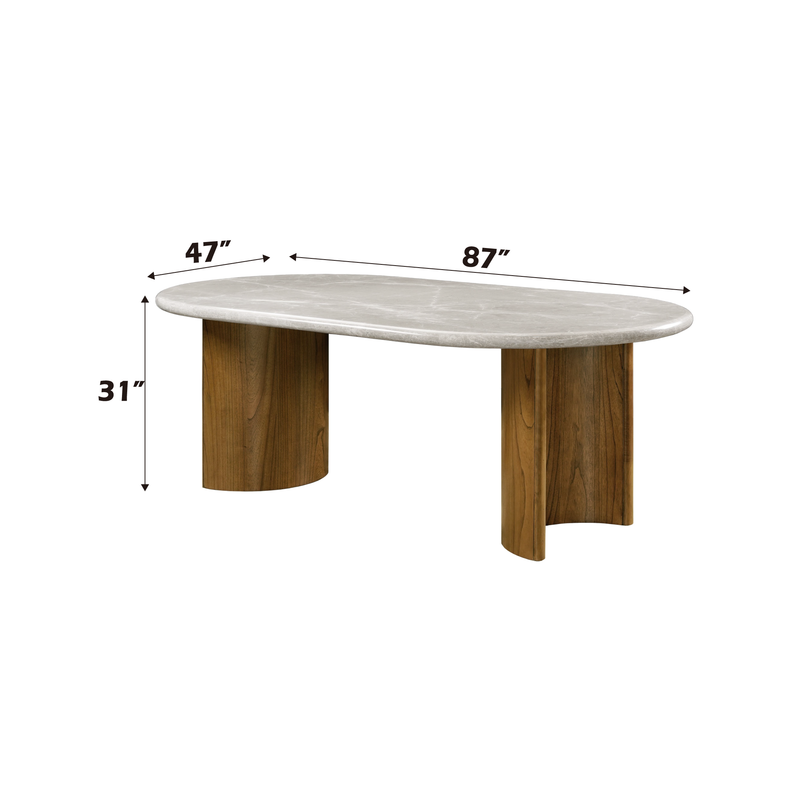 Acme Furniture Darcy Natural Dark Walnut Dining Table