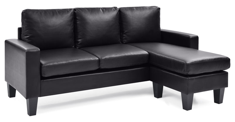 Glory Furniture Jenna Black Sofa Chaise