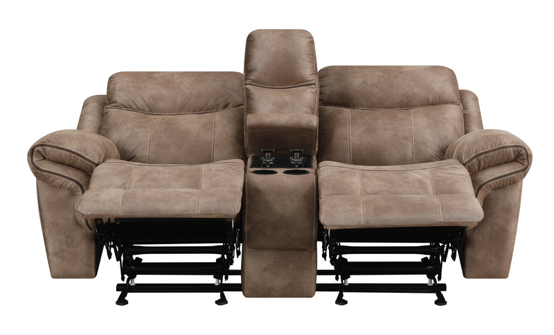 Steve Silver Nashville Cocoa Glider Recliner Console Loveseat
