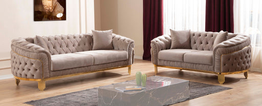 Galaxy Home Vanessa Taupe 2pc Living Room Set