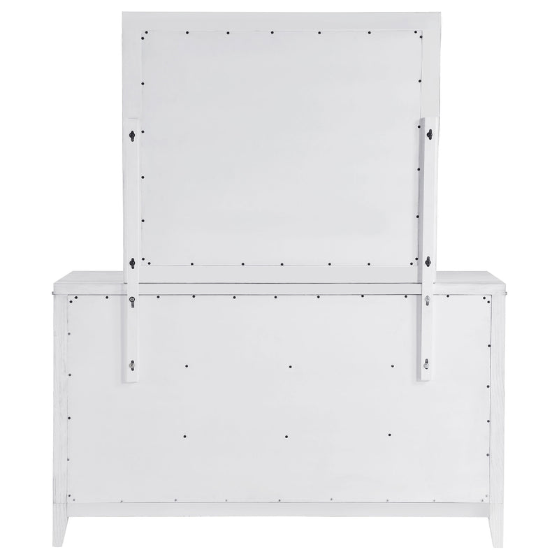 Coaster Furniture Marielle Distressed White Dresser with Mirror