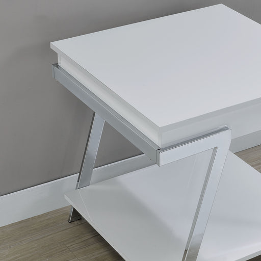 Steve Silver Zena White Square End Table
