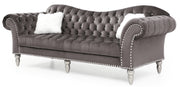 Glory Furniture Wilshire Dark Gray Velvet Sofa