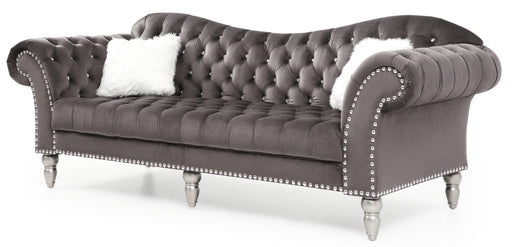 Glory Furniture Wilshire Dark Gray Velvet Sofa