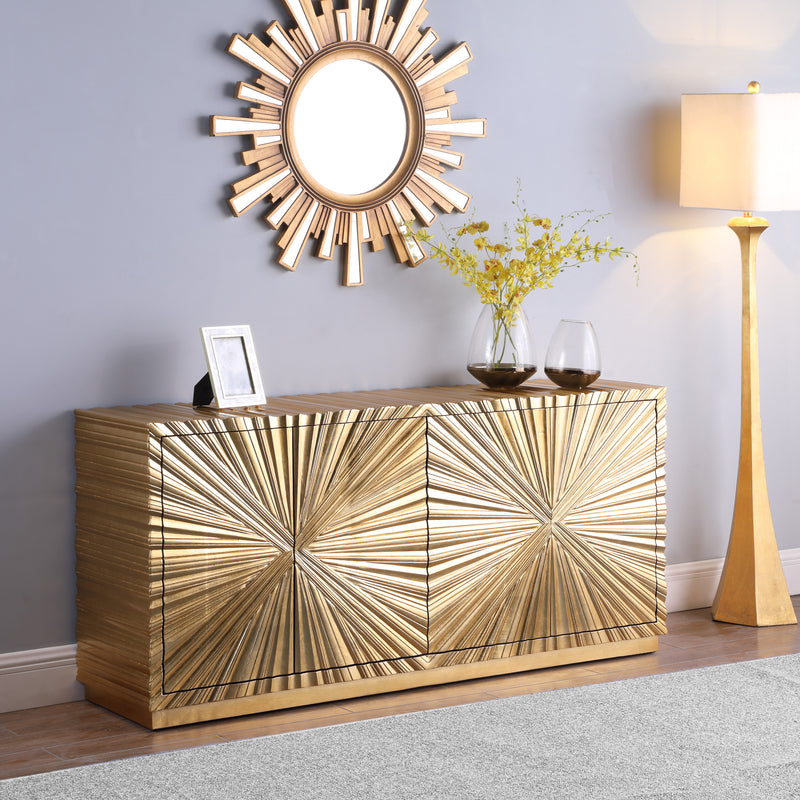 Meridian Furniture Golda Gold Leaf Sideboard Buffet