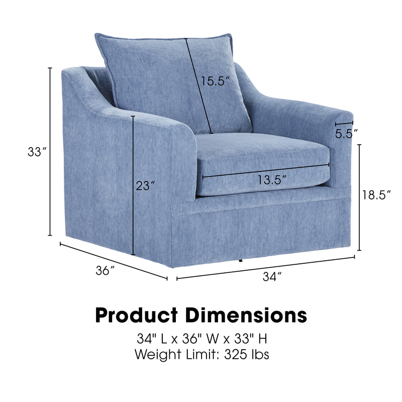 New Classic Furniture Sylvie Blue Slate Swivel Chair