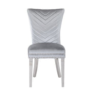 2 Galaxy Home Eva Silver Velvet Dining Chairs