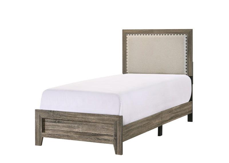 Crown Mark Millie Grey Twin Upholstery Bed