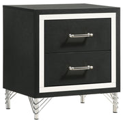 Coaster Furniture Lucia Black 2 Drawer Nightstand