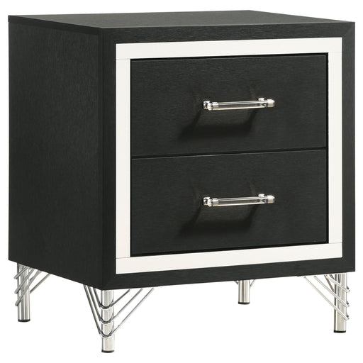 Coaster Furniture Lucia Black 2 Drawer Nightstand