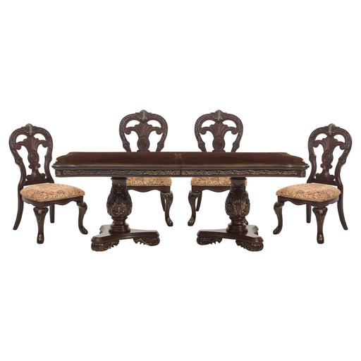 Home Elegance Deryn Park Metallic Cherry 5pc Dining Room Set