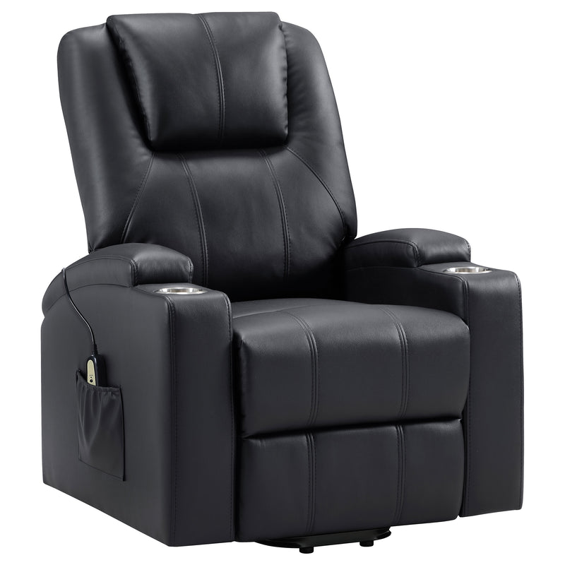 Coaster Furniture Armstrong Black Power Lift Massage Recliner