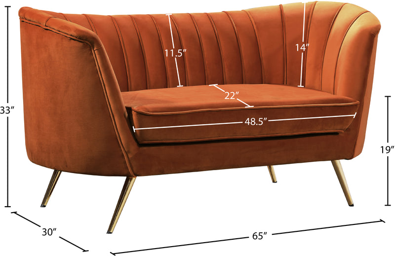 Meridian Furniture Margo Green Velvet Loveseat