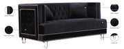 Meridian Furniture Lucas Black Velvet Loveseat