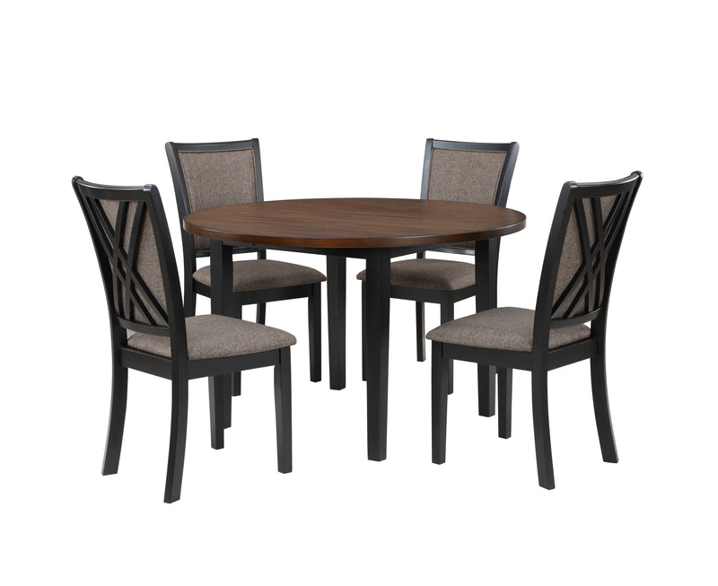 New Classic Furniture Potomac Brown 48 Inch Round 5pc Dining Set