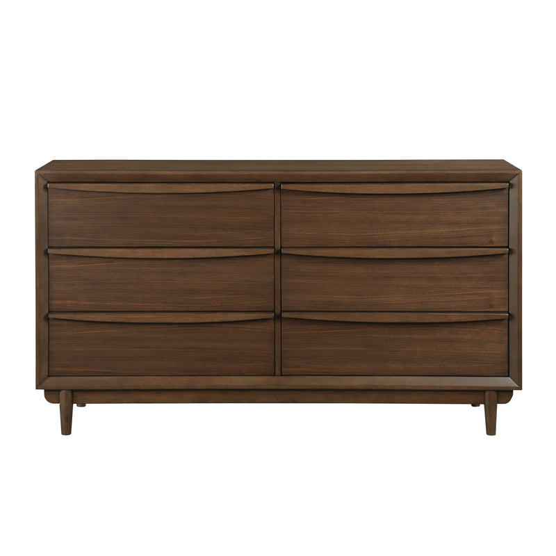 Home Elegance Astrid Brown Walnut Dresser And Mirror