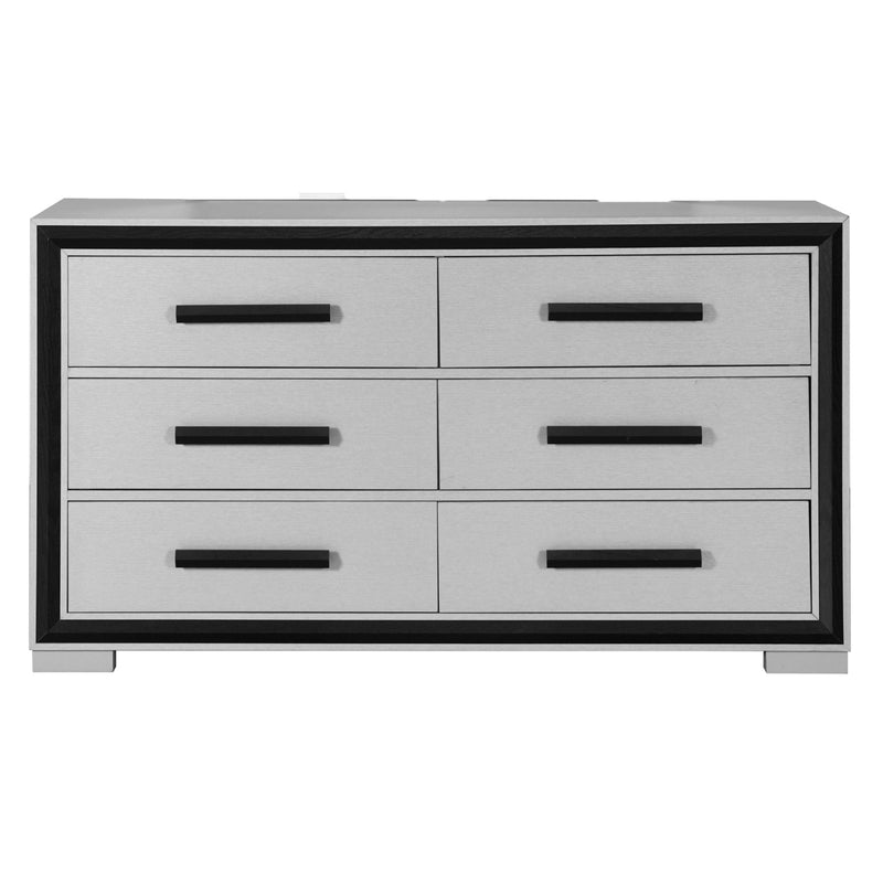 Global Furniture Amelia Black Grey Dresser and Mirror