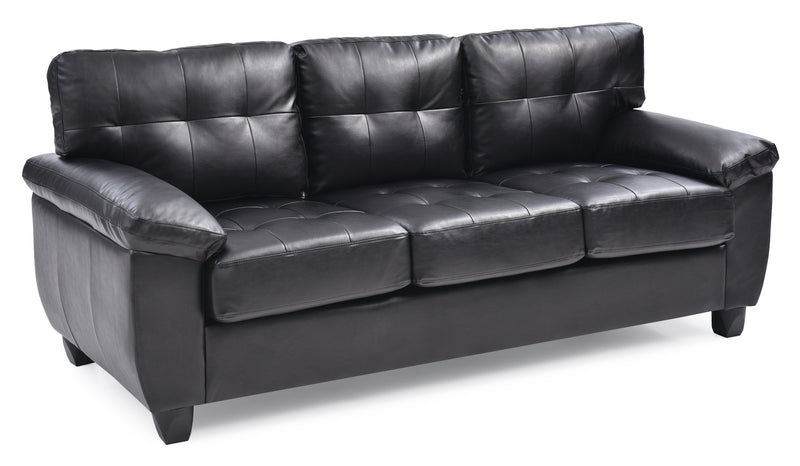 Glory Furniture Gallant Black Faux Leather Sofa