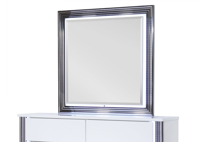 Global Furniture Ylime White LED Dresser And Mirror