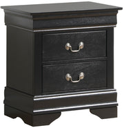 Glory Furniture Louis Phillipe Black Nightstand