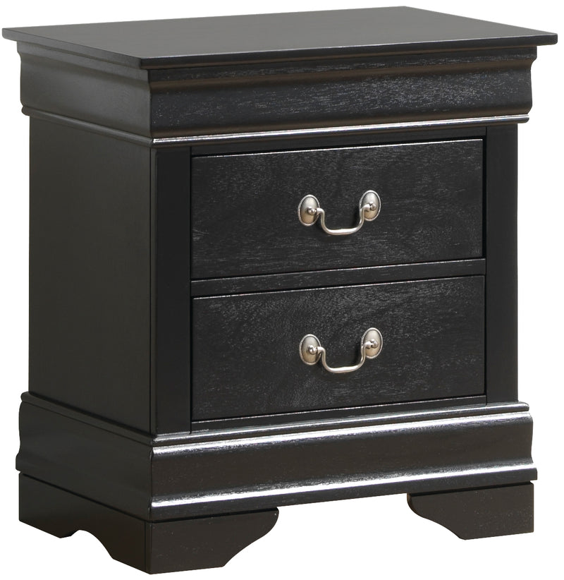 Glory Furniture Louis Phillipe Black Nightstand