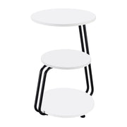Coaster Furniture Hilly White Black 3 Tier Round Side Table
