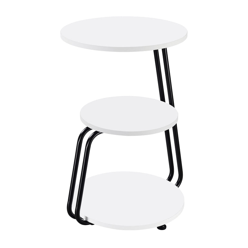 Coaster Furniture Hilly White Black 3 Tier Round Side Table