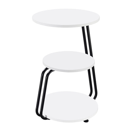 Coaster Furniture Hilly White Black 3 Tier Round Side Table