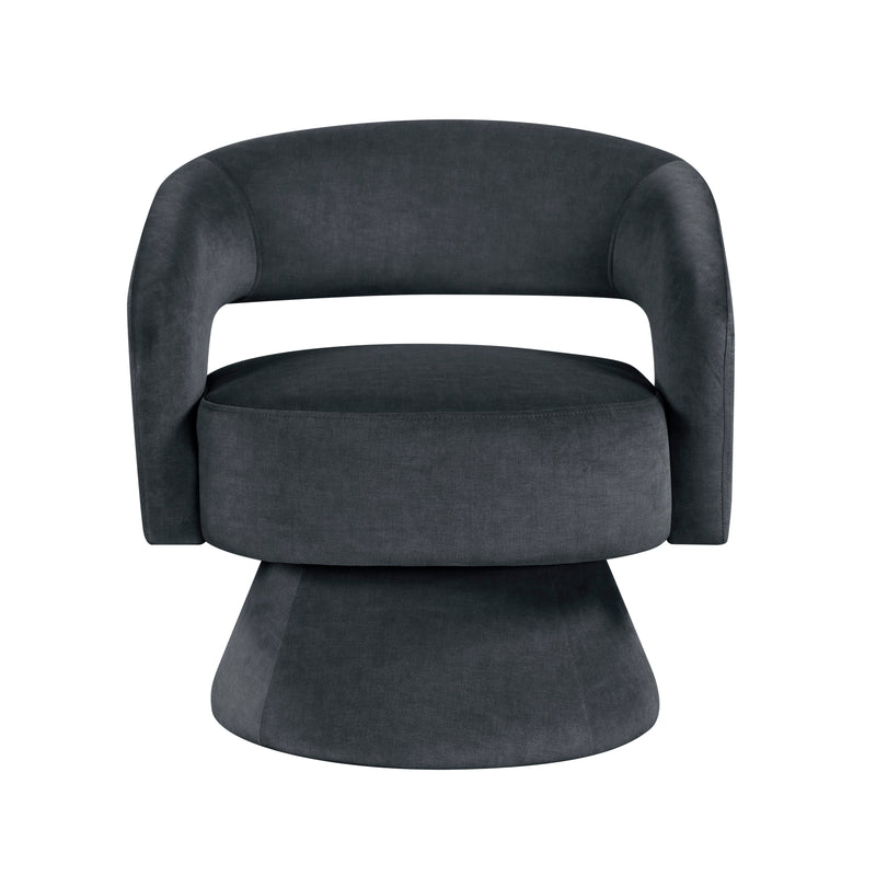 Home Elegance Lavon Dark Gray Swivel Chair