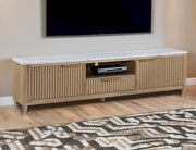 Crown Mark Kara Cerused Natural TV Stand
