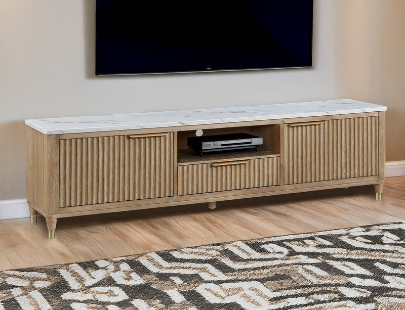 Crown Mark Kara Cerused Natural TV Stand